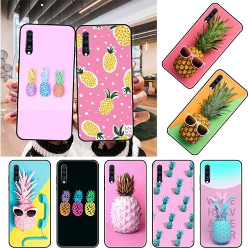 Phone Case For Samsung Galaxy A 50 51 71 70 80 7 5 10 40 20 30 41 21 S E Black Cover Shell Tpu Etui Silicone Pineapple Fruit