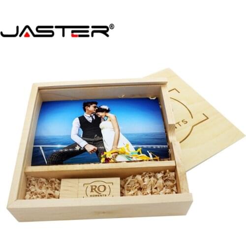 JASTER Wooden Photo Album Large oval usb+Box usb flash drive U disk Pendrive 8GB 16GB 32GB 64GB Wedding Studio 170mm*170mm*35mm