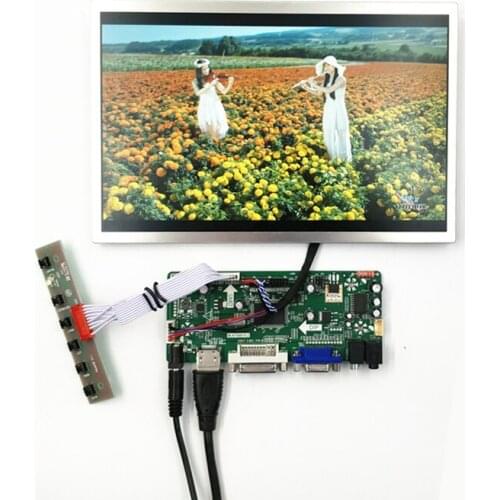 DVI +VGA+ Audio of LCD controller board support 10.1 inch lcd panel with 1280*800 ,500cd +LVDS cable +OSD keypad