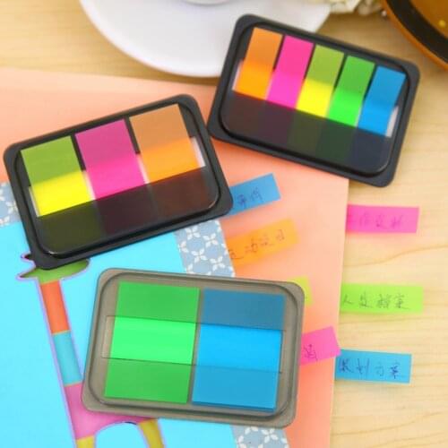 Fluorescence Colour Self Adhesive Memo Pad Sticky Notes Bookmark Point It Marker Memo Sticker Paper Office School Stationery