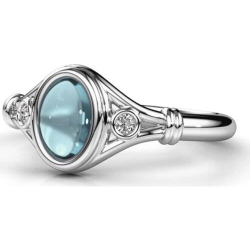 New Trendy Imitation Moonstone Rings for Women Party Graceful Accessories Simple Versatile Female Finger-ring Luxury Jewelry