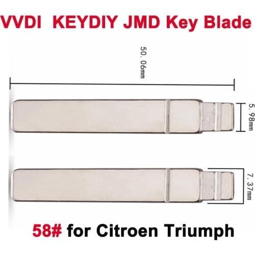 10pcs KEYDIY Flip key blade KD/VVDI/JMD Key Blade Metal VA2 Key Blade #58 for Citroen Triumph NO.58 Blade without Groove
