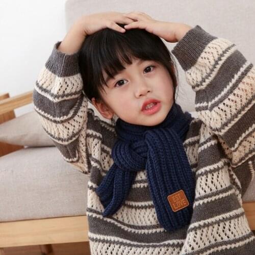Fashion 2021 Winter Kids Scarves Warm Baby Boys Girls Scarf Solid Soft Scarf Collar Children Stretch Neck Ring