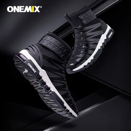 ONEMIX Walking Shoes Men Boots Trekking Shoes For Sneakers High Top Outdoor Walking Air-Knit Sneakers Light Outdoor Sport Shoes