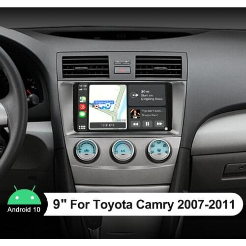 New 9 Inch Android 10.0 Head Unit FM Audio Stereo With Carplay And Steering Wheel 1280*720 Octa Core For Toyota Camry 2007-2011