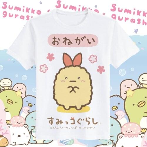New Anime Sumikko Gurashi Cotton T Shirt Women Student Cartoon T-shirts O Neck Short Sleeve Summer Clothes Top Tees XS-4XL