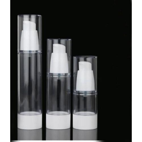15ml plastic airless bottle for lotion emulsion serum liquid foundation whitening essence recovery complex skin care packing