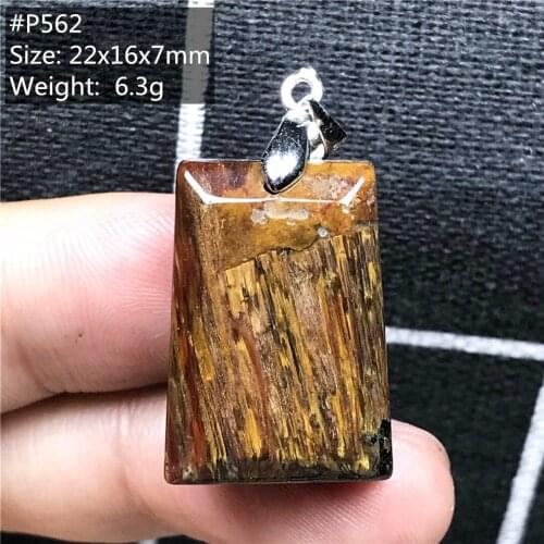 Top Natural Yellow Blue Pietersite Pendant For Woman Man Crystal 42x26x7mm Rectangle Beads Namibia Energy Gemstone Jewelry AAAAA