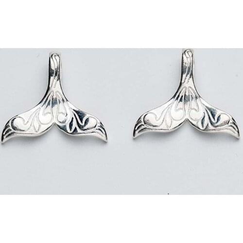 Fashion Mermaid Tail 925 Sterling Silver Charms 21x17mm Decoration Handmade Pendants DIY Jewelry Making FIt Men Women Necklace