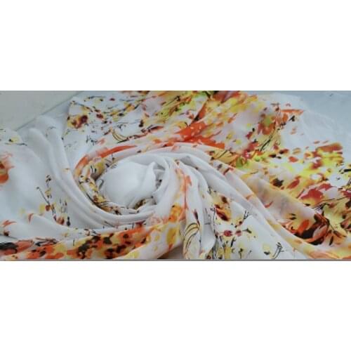 Position Print Flower Chiffon Fabric Dress Tissue Ribbon Decoration Fabric Cosplay Skirt DIY Material