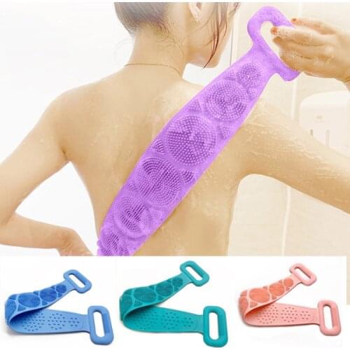 Body Wash Silicones Brushs Back Body Scrubber Belt Skins Massagers Brush Double Side Shower Exfoliating Removes Bath Towel