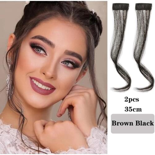 Sissis Hair Bangs Clip In Front Side Bangs Synthetic Fake Fringe Hair Extensions For Women Natural Hairpiece 30-35CM