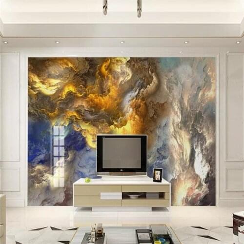 Modern abstract fire cloud television background wall