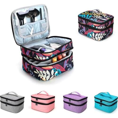 Essential Oil Carrying Bag Holds 30+ Nail Gel Multiple Pockets Lip Glaze Nail Polish Organizer Bump Proof for Cosmetics d88
