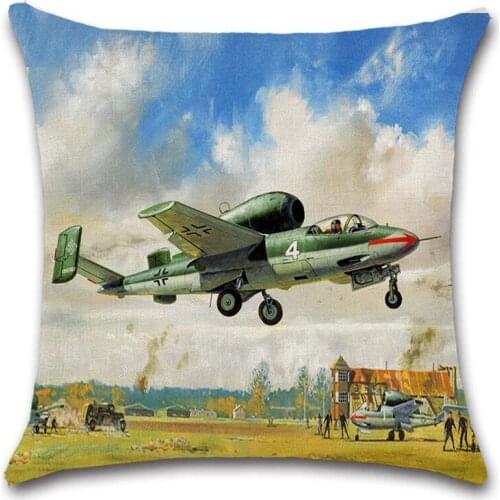 Vintage old plane aircraft cartoon pattern Decorative home sofa chair car cushion cover Kids friend gift Dropshipping pillowcase