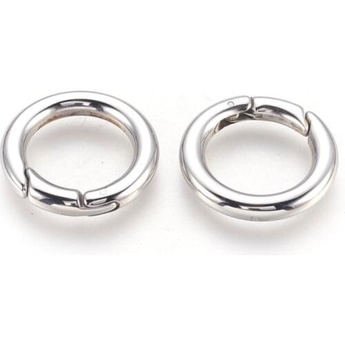 2pcs Key Clasp Findings 304 Stainless Steel Spring Gate Rings 18 20 24mm O Rings Stainless Steel Color