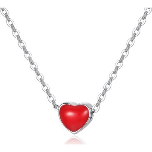 REETI 925 Sterling Silver Red heart Necklaces & Pendants For Women Hot Fashion sterling-silver-jewelry