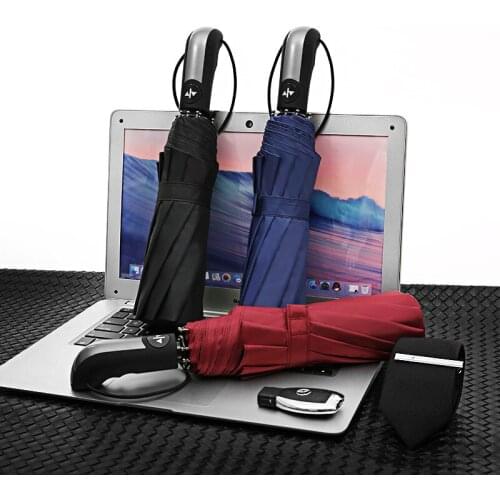 Fully Automatic Business Umbrella Wind Resistant Rain Women for Men 3Folding Gift Parasol Large Travel Business Car 10K Umbrella