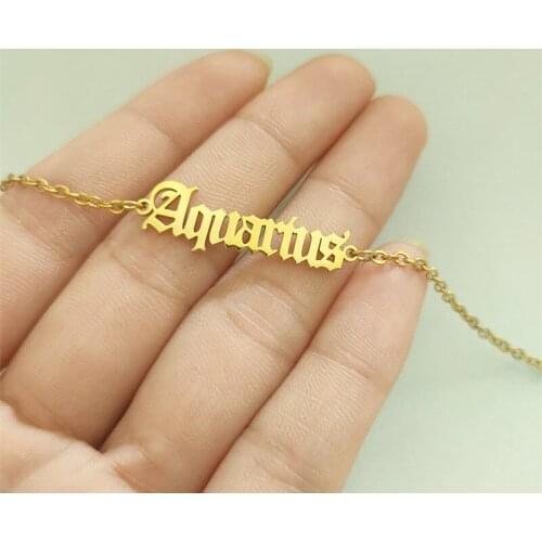 12 Zodiac Signs Bracelet Bangles Summer Constellation Bracelets for Women Charm Stainless Steel Zodiac Chain Birthday Bracelet