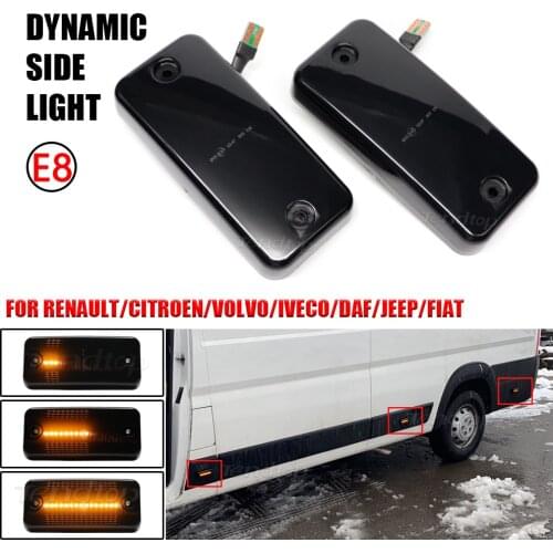 2Pcs Car LED Side Light Dynamic Indicator Side Marker Lamp For Iveco Fiat Ducato Citroen Relay Peugeot Boxer Renault VOLVO