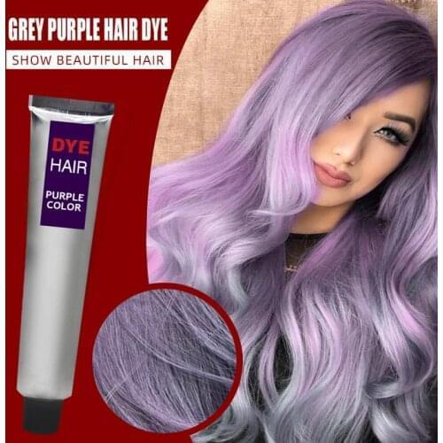 2021 NEW Purple Punk Style Light Smoke Purple Hair Color Neutral Color Hair Batik Cream