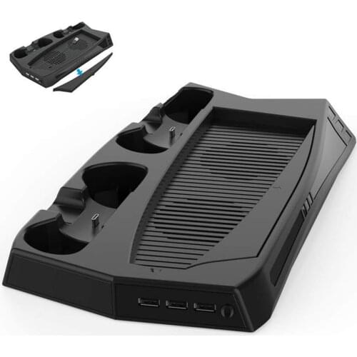 Game Console Host Bracket Stable Upright Base Charging Cooling Fan Base Bracket Handle Charger for PS5 3 in 1
