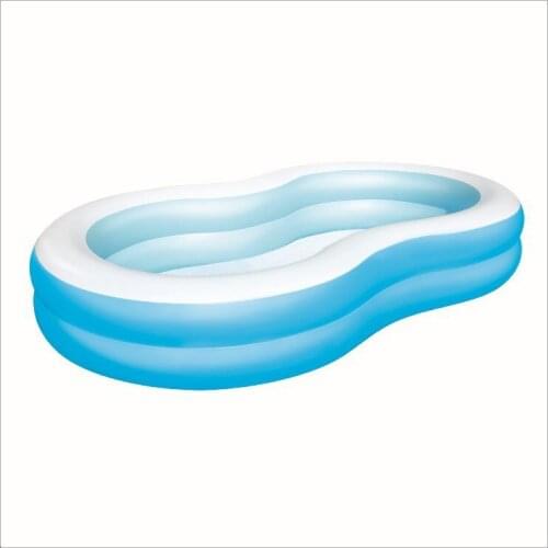 54117 Bestway 8.6'x62"x18"/262*157*46cm Double-Ring Big Lagoon Family Pool/8-Shape 2-Ring Inflatable Swim Pool for Kids & Adult