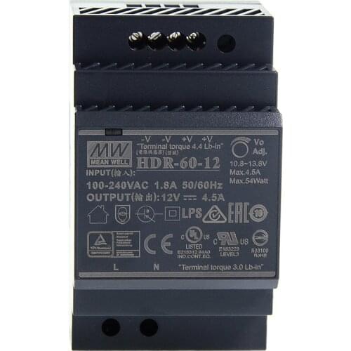 85-264V 12V 4.5A 54W Single Output Industrial DIN Rail Power Supply For Smart Home Automation Module Controller Distribution Box