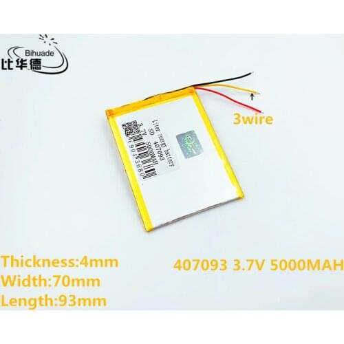 3 wire 4*70*93mm 3.7V 5000mah Tablet update Battery For 7" Tablet Q8, Q88 A13,U25GT,Freeander PD10 3G,PD20 3G TV MTK6575,MTK6577