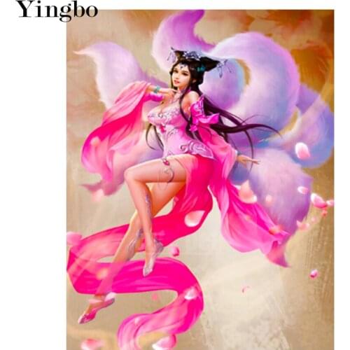 Diamond Mosaic Wind Fox Fairy Diy 5D Diamond Painting Full Square Drill Rhinestone Sexy Woman Diamond Embroidery Decoration New