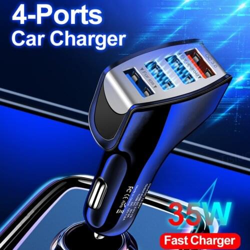 35W/7A 4USB ports Quick Charge 3.0 Fast Car Charger For Mobile Phone Universal Dual Usb Adapter For Xiaomi Samsung Huawei Redmi