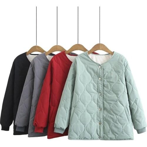 Plus Size Cotton Jacket In Winter For Women L-4XL Sleeve Collarless Thick And Plus Cotton Jacket With Interlayer Large Size Coat