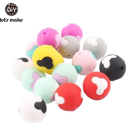 Lets Make 100pc 15mm Silicone Teething Beads Lovely Bear Chewing Beads Silicone Beads Product Food Grade Silicone Teethers