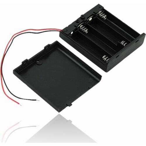 Black Plastic 2x 3x 4x AA AAA Battery Storage Box Case 2 3 4 Slot Way DIY 3A Batteries Clip Holder Container With Wire Lead Pin