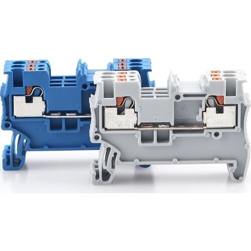 Din Rail Terminal Block PT-1.5 Electrical Wire Spring Connection Push In Wiring Conductor 10pcs Terminal Connector Strips PT1.5