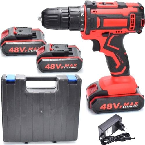21V 2 Speed Cordless Drill Cordless Electric Screwdrivers Power Tool Electric Drill Multifunction Rechargeable Lithium Battery