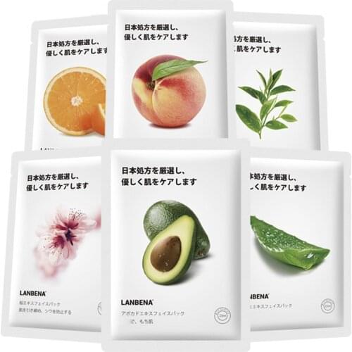 Fruit Nourishing Facial Mask Japan Advanced Formula Whitening Repairing Water Locking Plant Extract Fresh Sheet Face Mask 1Pcs