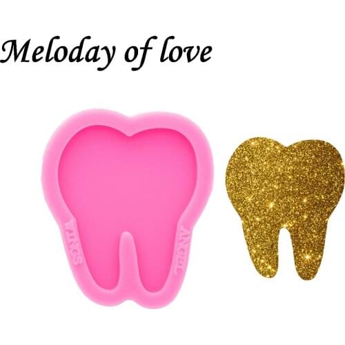 Glossy Silicone Resin Tooth Socket Mould DIY for Badge Reel Mold Epoxy Making Jewelry DY0361