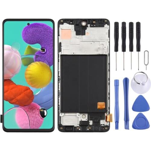 IPartsBuy for Galaxy A51 Original Super AMOLED Material LCD Screen and Digitizer Full Assembly with Frame