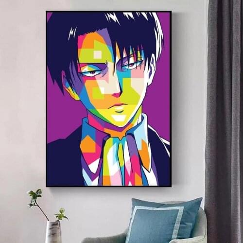 Attack on Giant Levi Ackerman WPAP Style Canvas Painting Wall Anime Art Pictures Prints Home Decor Wall Poster Home Decoration