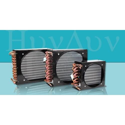 Condenser aluminum fin cold row freezer copper pipe loop radiator single tuyere heat exchanger