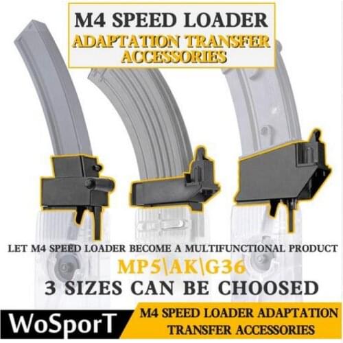 WoSporT Tactical Military Equipment M4 BB Speed Loader Converter to Adapt AK G36 MP5 Magazine for Hunting Airsoft Paintball
