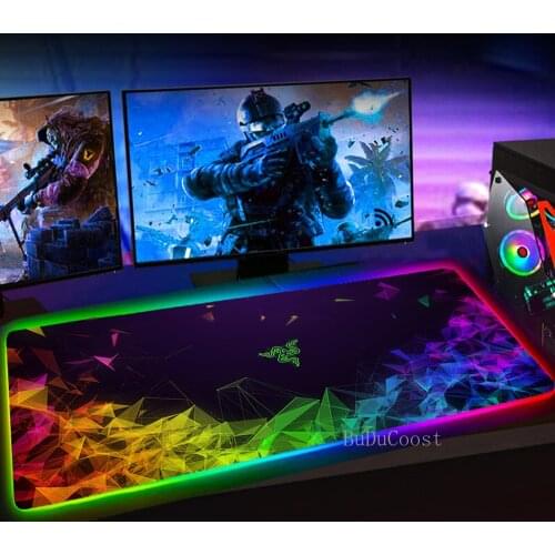 RGB Razer Logo Mouse Pad 90X30 Mousepad Keyboard Mat LED Mause Pad Rubber No-slip with Backlit L Tapis De Souris 25X35 Mouse Mat