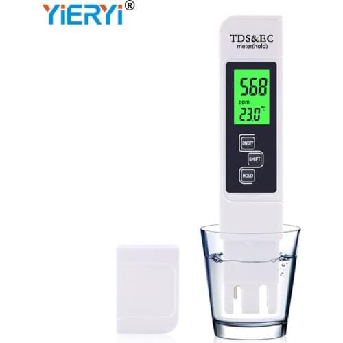 Multifunctional TDS EC Meter Water Purity Digital Tester 0-9990ppm/us Temperature Pen Test PPM Filter for Aquarium Pool Monitor