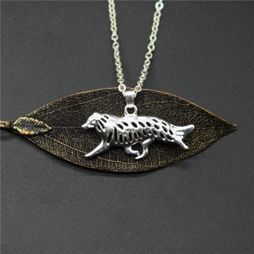 Elfin Trendy Border Collie Necklaces Gold Color Silver Color Dog Jewellery Border Collie Pendant Necklaces Women Men Jewellery