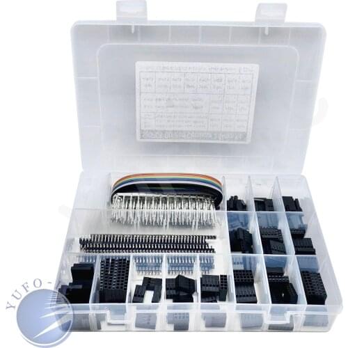 520PCS 1Box DuPont Housing kit 1*1/2*2/3/4/5/6/7/8Pin wire Connector Jumper cable shell pliers crimp male Terminal Strip header