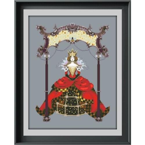 The Queen Bee cross stitch kits bead stitches pattern design 18ct 14ct 11ct deep gray canvas embroidery DIY needlework