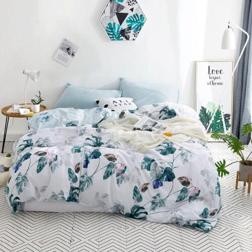 Nordic Rainforest Bedding Set For Banana Leaf Duvet Cover Pillowcase Soft cotton Home Bedroom Living Room Set