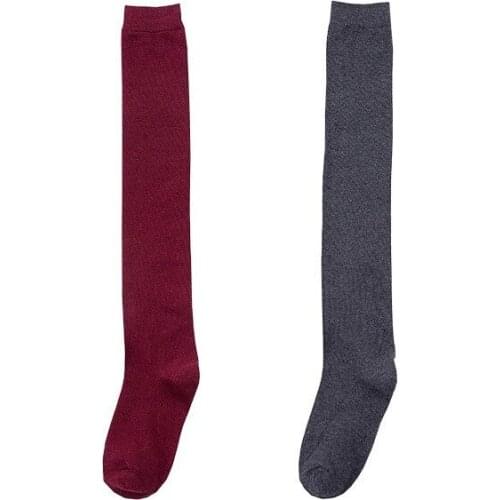 New Woman Socks Fashion Stockings Casual Cotton Thigh High Over Knee Solid Color High Socks Girls Womens Female Long Knee Sock