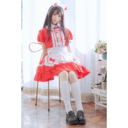 New Sexy Sweet Gothic Lolita Dress French Maid Costume Anime Cosplay Sissy Maid Uniform Plus Halloween Costumes For Women